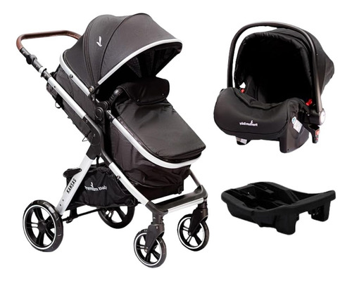 Carrinho Ts Kansas Com Base Silver/preto Premium Baby