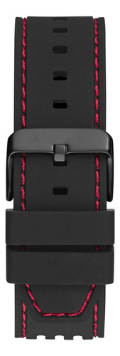 Reloj Guess Phoenix Negro Caballero Hombre Bisel Rojo Fondo Rojo