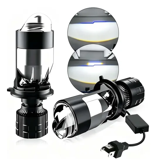 Par Led H4 Projetora Lâmpada Canhão Alto/baixo Com Canbus H4