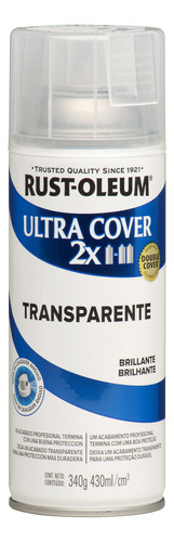 Pintura Aerosol Rust Oleum Ultra Cover 340ml color transparente brillante