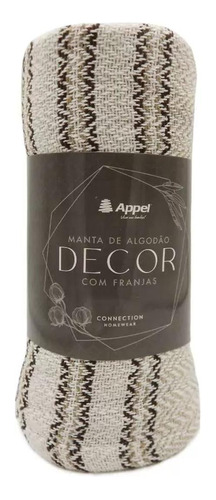 Manta Para Sofá Decor Com Franjas 1,20x1,50 Appel Bege Camel