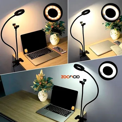 Soporte Profesional 2 En 1 Para Celular Más Lampara Luz Led