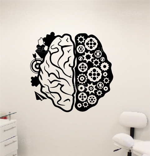 Vinilo Decorativo Cerebro Maquina Mental Medicina Sticker