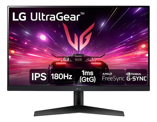 Imagem do produto Monitor Gamer LG UltraGear 24” IPS, 180Hz, 1ms (GtG) NVIDIA® G-SYNC® , AMD FreeSync™, HDR10, sRGB 99% - 24GS60F-B em Mercado Livre