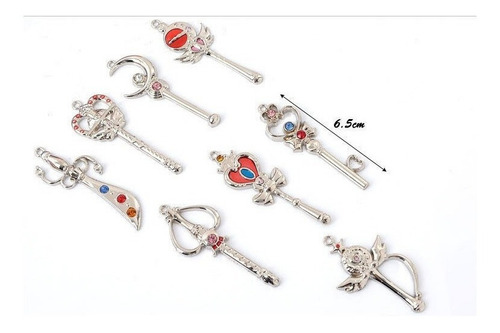 Imagen 6 de 10 de Conjunto De Collar De Arma De Sailor Moon Charm Plata