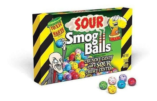 Toxic Waste Sour Smog Balls Balas Super Ácidas Importado 