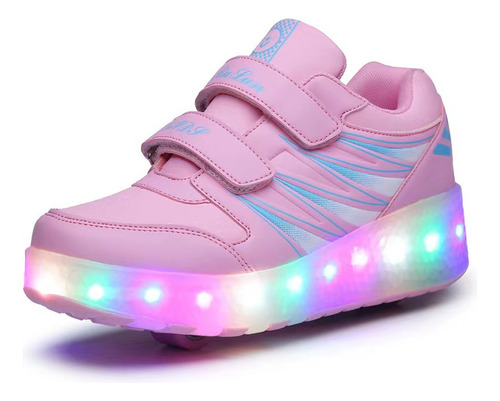 Tenis Patines Niñas De Ruedas De Dos Ruedas Con Luces Led