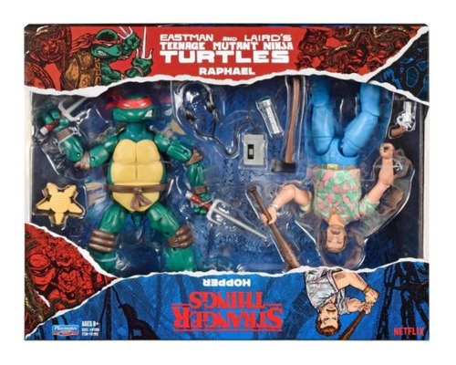 Playmates Set Stranger Things Vs Tortugas Ninja Hopper 2fig