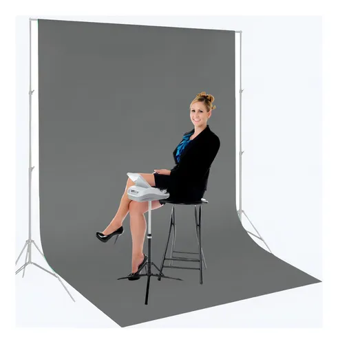 Fondo Chroma Key Studio Infinity, 2 x 3,60 metros, color gris, diseño estampado liso