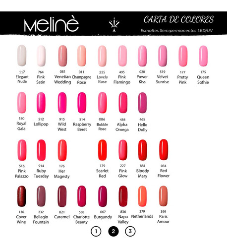 Imagen 4 de 5 de Esmaltes Meline Semipermanente X24 Uñas Color Gel Led/uv