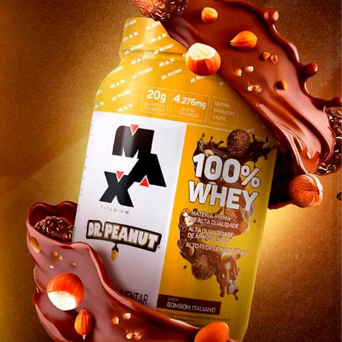 Whey 100% Max Titanium Dr. Peanut - Bombom Italiano - (900g)