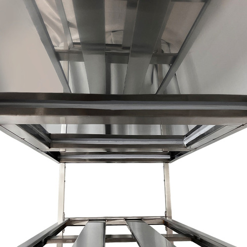 Mesa Em Aço Inox De 1,90x70 Com 2 Prateleiras De Apoio Lisa