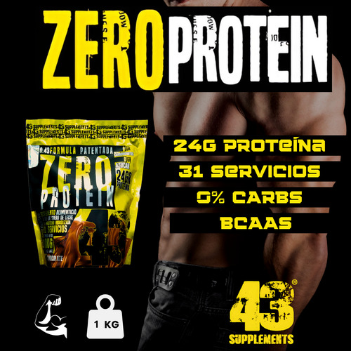 Proteína Zero Hidrolizada 43 Supplements Bolsa 1kg Con Bcaas