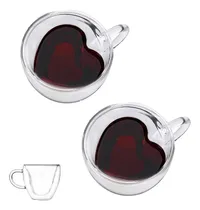 Comprar Pocillo Taza Café 250 Ml Doble Pared Vidrio Borosilicato X2