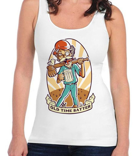 Musculosa Old Time Better Viejo Jugador Baseball