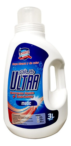 Detergente Ultra Plus Con Suavizante 3 Litros