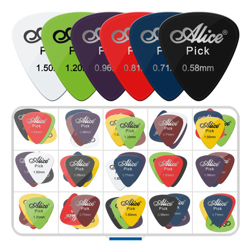 Set 100 Púas Plumillas Picks Guitarra Bajo Docerola