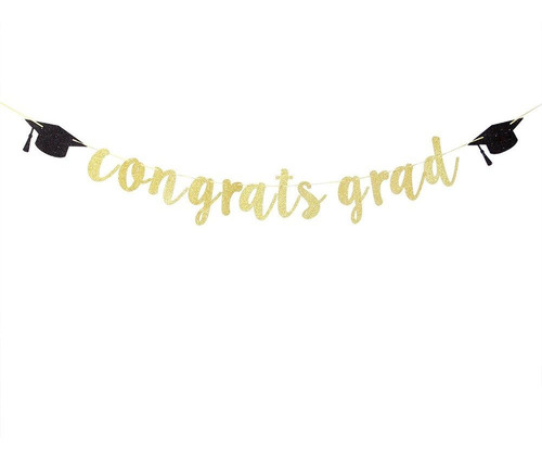 Karoo Jan Congrats Grad Banner Con Gorro De Graduación Grad