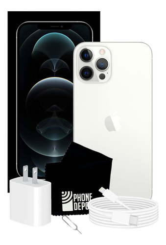 Apple iPhone 12 Pro Max 128 Gb Plata Con Caja Original Detalle Y Batería 100% Bc + Protector (Reacondicionado)