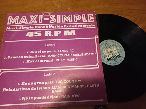 Maxi.simple 45 Compilado Level 42 Raibow .disco De Vinilo Ex