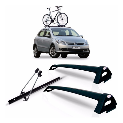 Rack Teto Gol Voyage G5 Gv 09 10 11 Preto + Suporte Bike