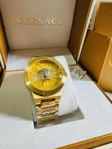 Reloj Versace Palazzo Para Caballero Dorado Darado