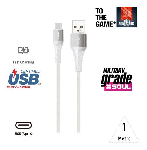 Imagen 2 de 6 de Cable Usb C Carga Rapida Para Samsung A20 A30 A50 A70 A80 S8