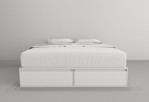Imagen 4 de 10 de Box De Cama Cajonera + Zapatero Base Somier 1,80/2,00 Blanco
