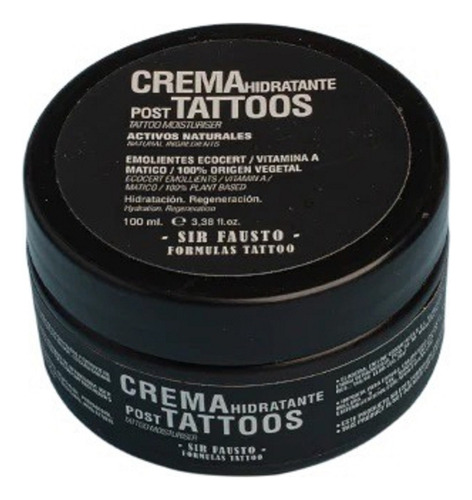 Crema Hidratante Cicatrizante Post Tatuaje Tatto Sir Fausto