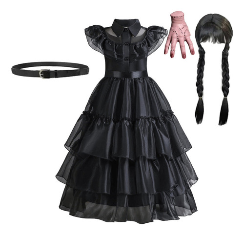 Vestido De Wednesday Addams Para Niñas, Fiesta Familiar, Cum