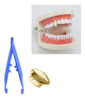 1 X 14 K De Oro Plateado Colmillo Vampiro Diente Superior Ta
