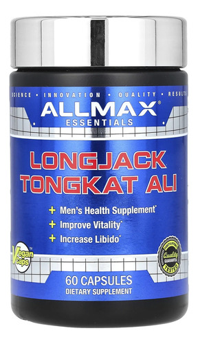 Allmax, Essentials, Longjack Tongkat Ali, 325 Mg , 60 Cáps Sabor Capsulas