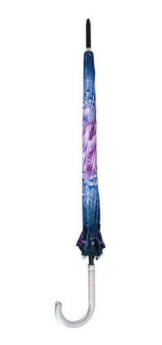 Paraguas Sombrilla Clásica Semiautomática Plegable De Bastón Color Azul morado