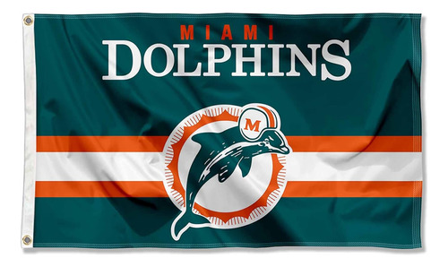 Banderín De 3x5 Pies De Estilo Retro De Dolphins