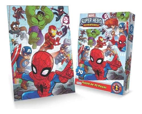 Rompecabezas Puzzle 70 Piezas Super Hero Marvel Tapimovil