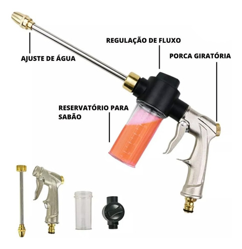Esguicho De Metal Com Reservatório Jato Potente Pratico