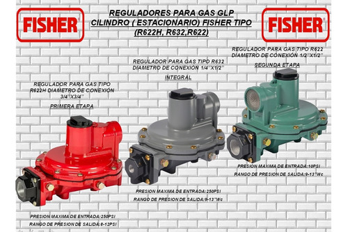 Regulador Gas Fisher/glp/cilindro/planta/r622h/r632/r622