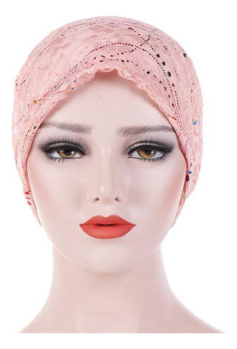 Gorro De Encaje Trenzado G Para Mujer, Con Abalorios, Musulm
