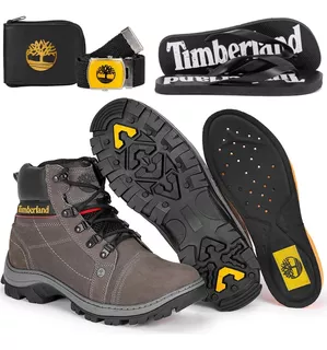 Bota Masculina 100% Couro Impermeável Timberland +brindes