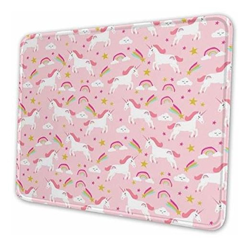 Mouse Pad Unicorn Rosa Con Base Antideslizante