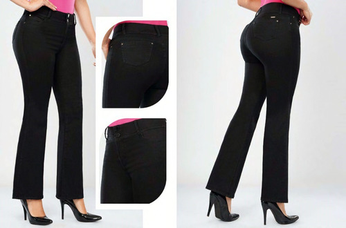 Imagen 2 de 2 de Jean Bota Campana Negro Cromo Jeans