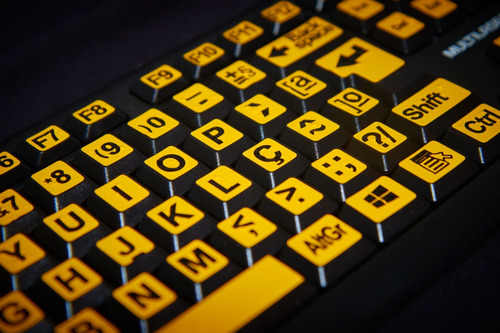 Teclado Mouse Sem Fio Braille Ampliado Adaptado Alto Contras