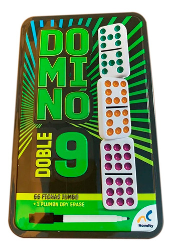 Domino Cubano Doble 9 Con 10 Trenes,arrancador Y Plumón