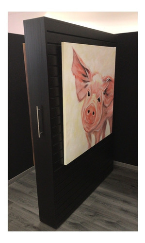 Imagen 1 de 5 de Exhibidor De Panel Ranurado Con Ruedas Chocolate 175x130cm