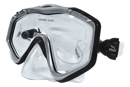 Visor De Buceo Pro Coral Adulto Voit Vidrio Templado Color Negro