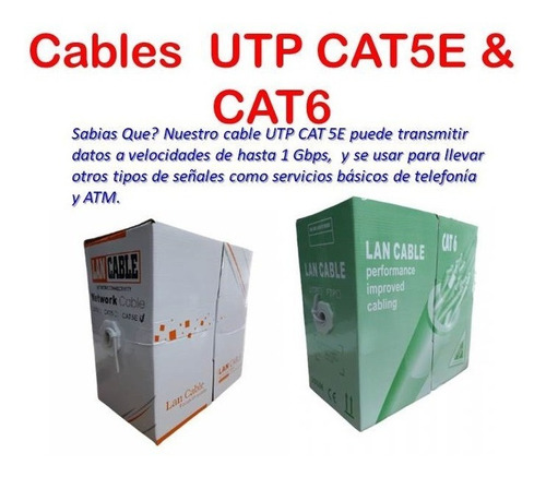 Cables Utp Cat5e Y Cat6 70/30, Bobina De 305mts