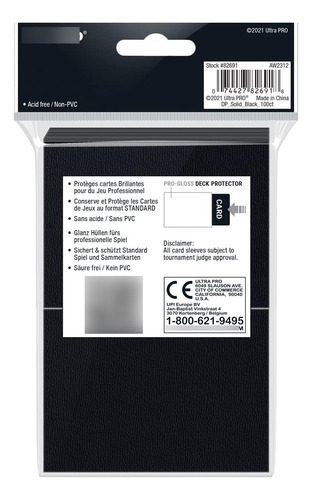 Fundas Protectoras Cubierta Tarjetas Estándar Color Negro 10