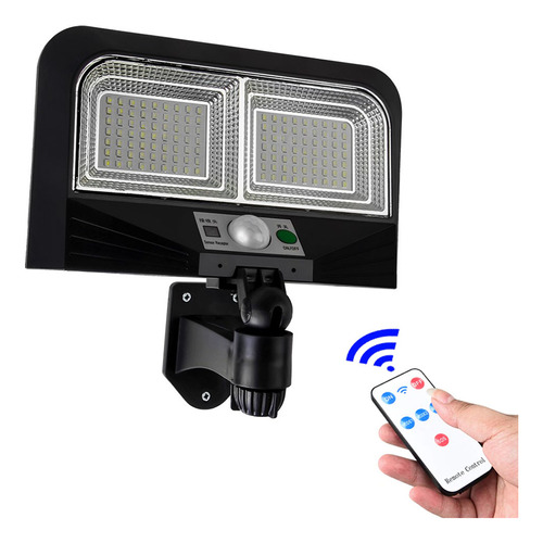 Foco Solar De Pared Exterior 126leds C/sensor Mov Y Control