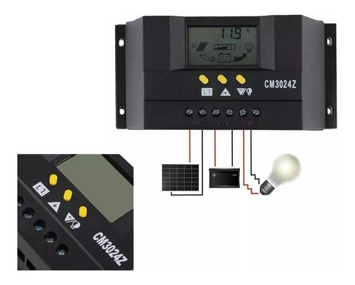 Controlador Regulador 30a 12/24v Carga Panel Solar Sun Yoba