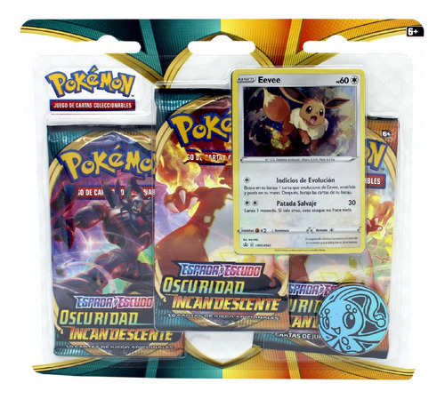 3 Pack Cartas Pokemon Tcg Oscuridad Incandescente